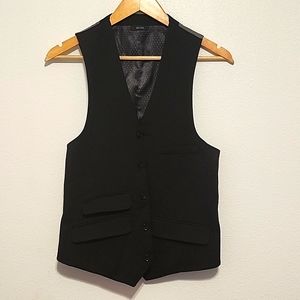 Black vest with gray back modern fit
